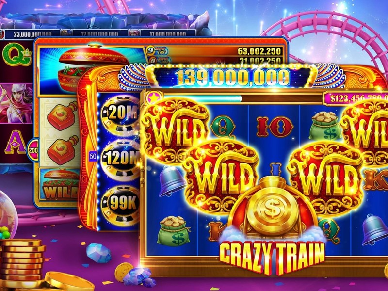 Hình ảnh một máy slot với các biểu tượng chiến thắng và logo fi88