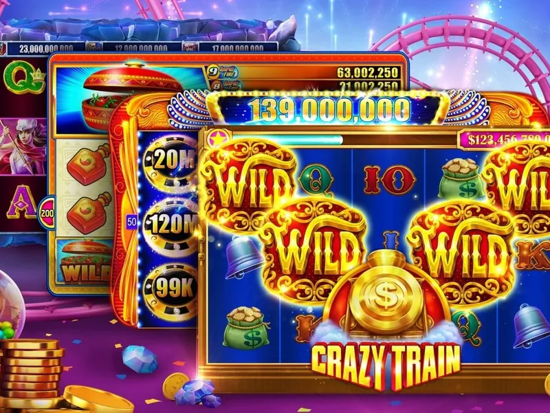Hình ảnh một máy slot với các biểu tượng chiến thắng và logo fi88
